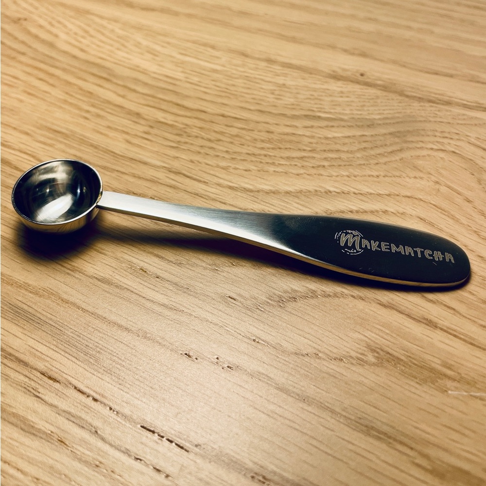 Make Matcha Tea Engraved Metal Spoon Measuring Scoop Gift Stocking Stuffer Steel